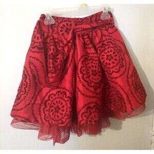 Children's Place Girls size 4 Red Skirt zipper closure Sparkly
